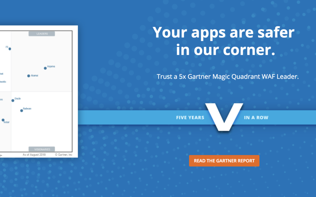 業界唯一,Imperva 連續五年蟬聯 Gartner 魔力象限 WAF 領導者