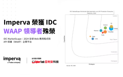 Imperva 榮獲 2024 IDC MarketScape WAAP 領導者殊榮
